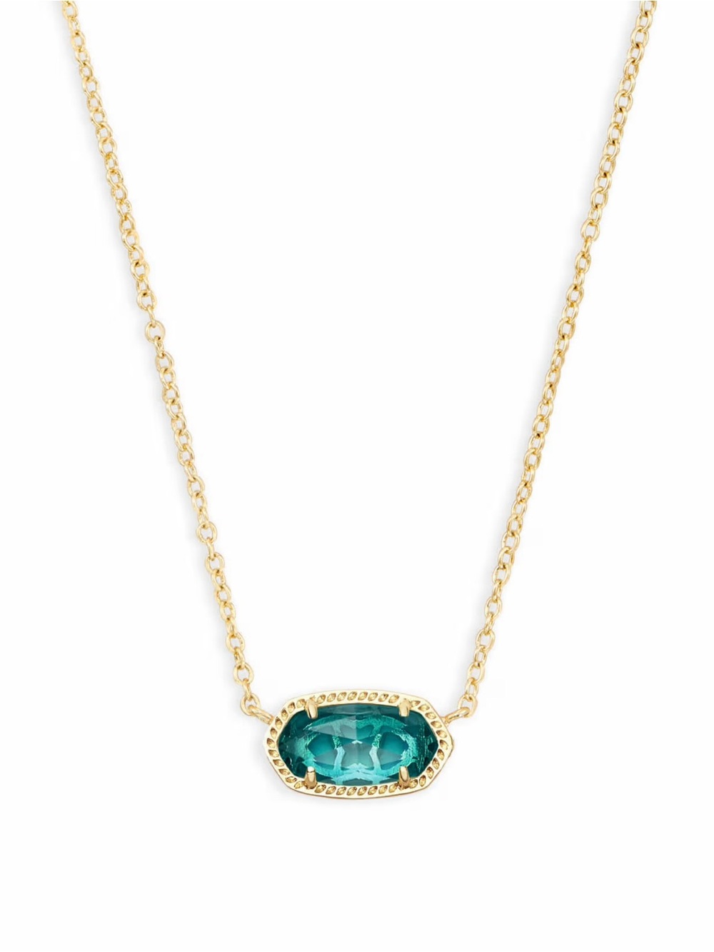 Kendra Scott Elisa Gold Pendant Necklace in London Blue Glass • NWT